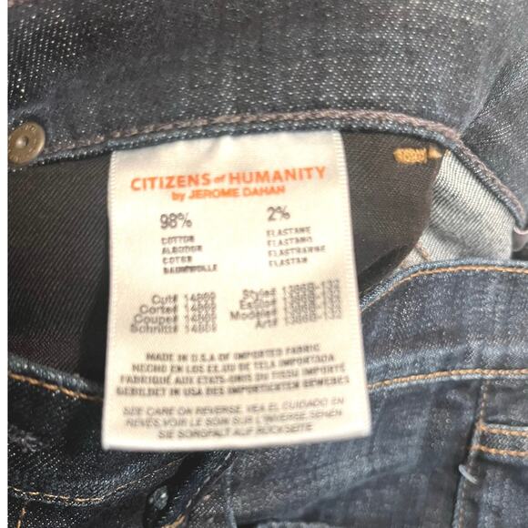 Citizens of Humanity Dani Cropped Straight Leg Women’s 27 Dark Wash Wide Cuff - Picture 4 of 8